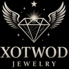 XOTWOD Jewelry logo with a diamond and wings on a black background