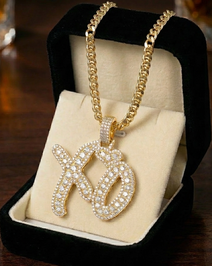 gold xo chain moissanite xo chains gra moissanite gold xo chain the weeknd necklace the weeknd merch the weeknd pendant VVS1 Moissanite Gold XO Pendant The Weeknd XOTWOD
